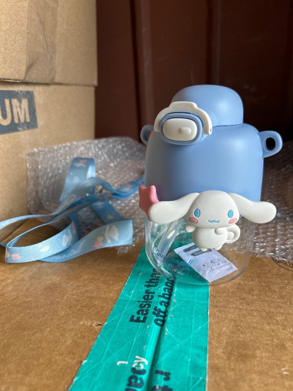 Cinnamoroll Water Bottle Blue 18.5oz Tritan Sanrio with Strap